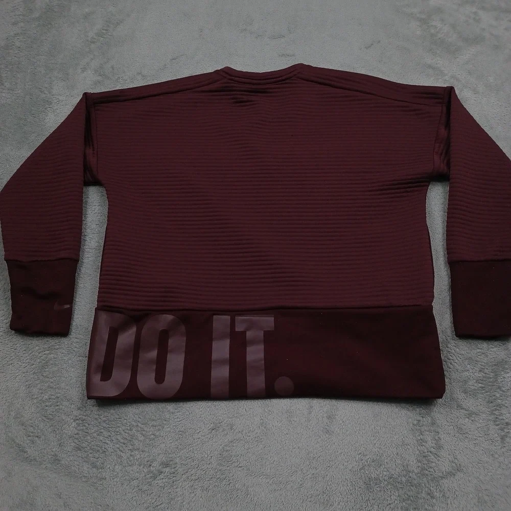 Nike Sweater‎ Womens Small Red Crew Neck Pullover Casual Activewear